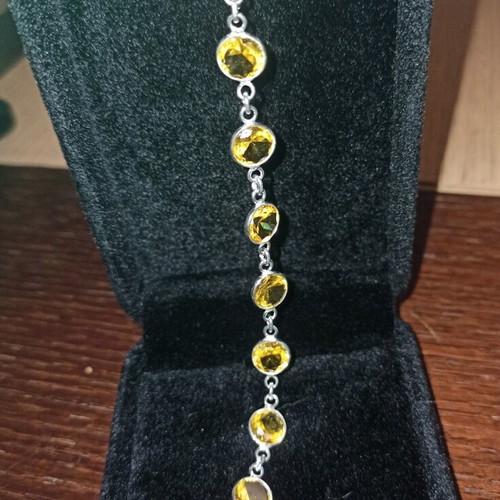 Silver 925 bracelet new with natural citrine stones 6.28g