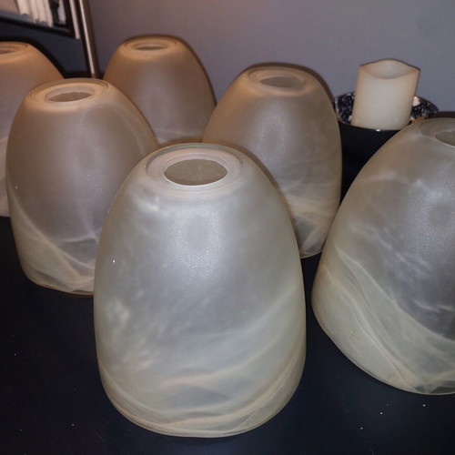 Blown Glass Lamp Shade like new, natural material, creamy color