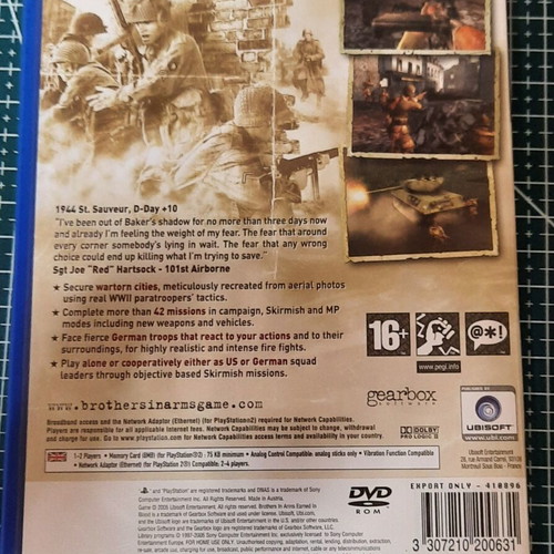 Brothers in Arms: Earned in Blood PS2 Black Label used, complete in box