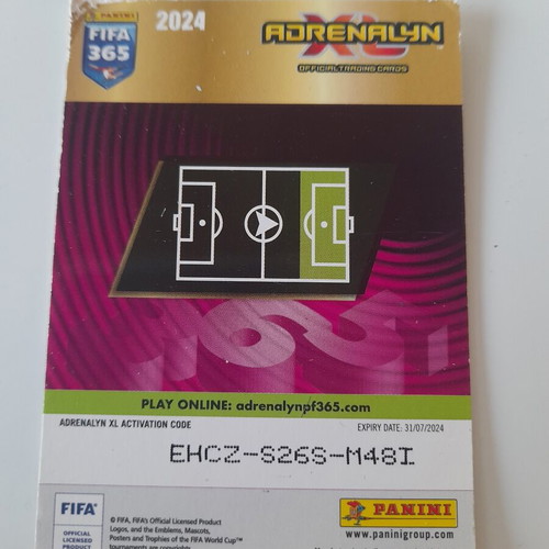 Panini FIFA 365 Adrenalyn XL 2023-24 Top Master sticker used with corner wear