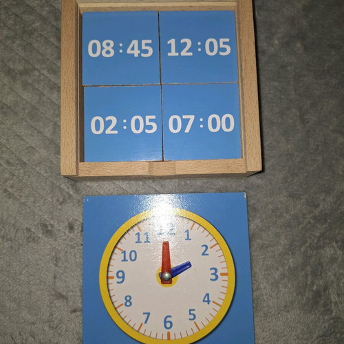 Wooden educational toys like new for learning time and math