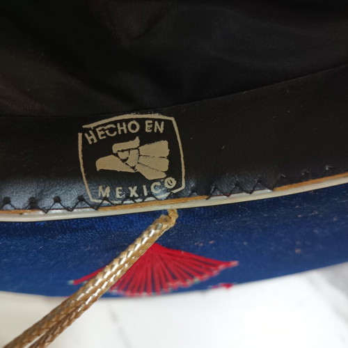 Mexican Mariachi Hat new, blue with embroidery and sequins
