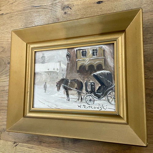 W. Rutkowski artwork used with golden wooden frame