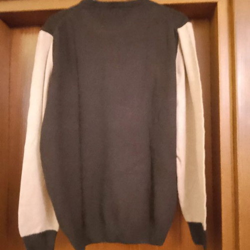 Wool men's sweater like new, size S, beige and brown