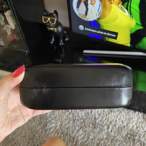 Emporio Armani glasses case and cleaning cloth used, black
