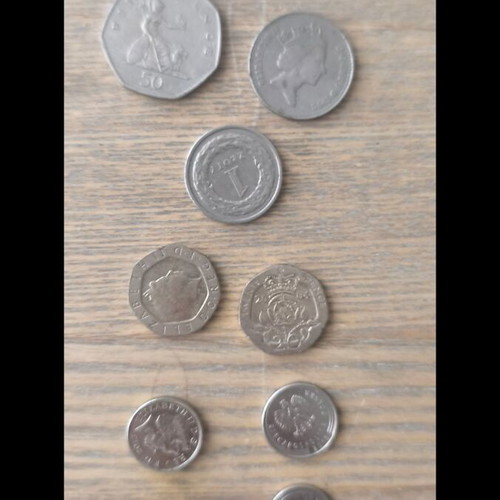 Set of British and Bulgarian coins