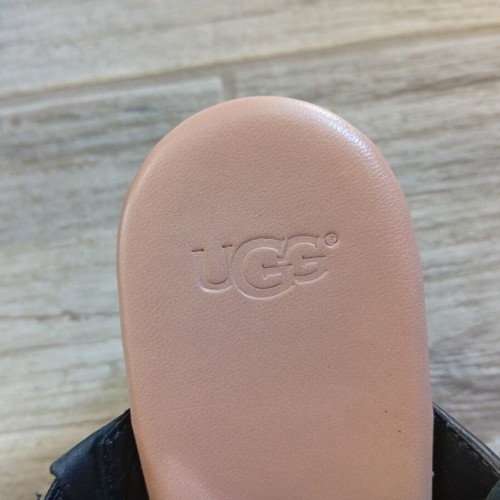 Ugg leather wedge sandals, size 38, black