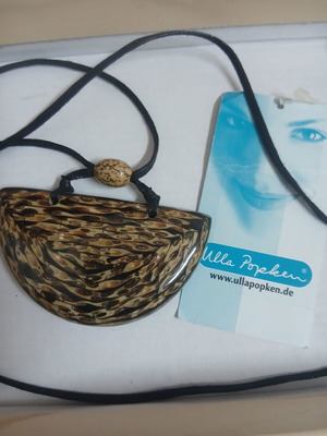 Ulla Popken long necklace, black and brown