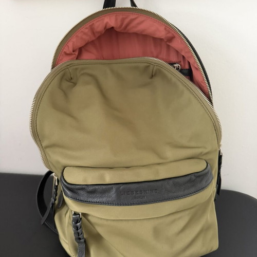 Liebeskind fabric and leather backpack like new, green