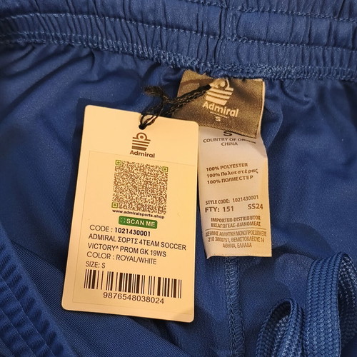 Admiral Football Shorts Blue Small New with Tag