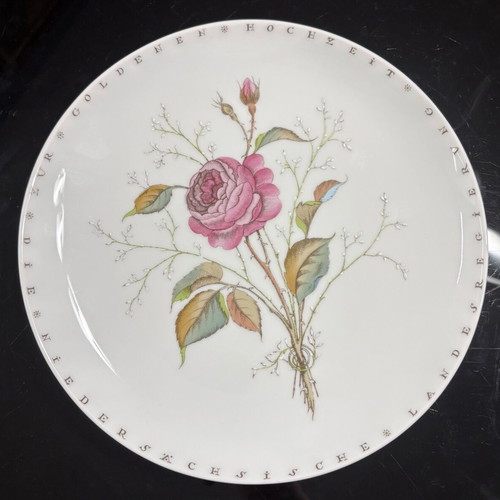 Porcelain decorative wall plate Fürstenberg “Golden Wedding” like new