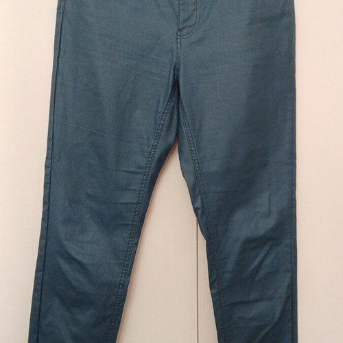 Calzedonia elastic leather-look pants used, blue, size L