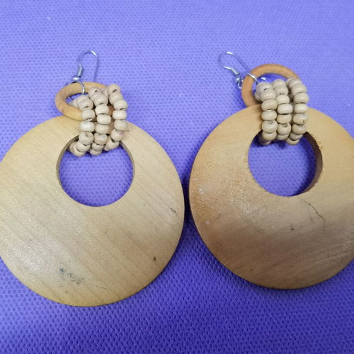 Wooden earrings used