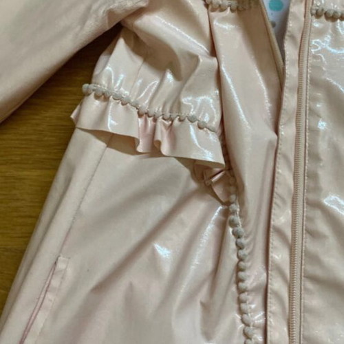 Orchestra raincoat for girls with hood, pink, size 140 cm