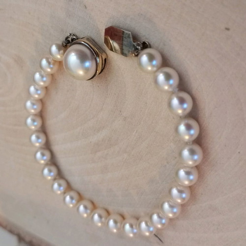 Majorica pearl bracelet 925 silver clasp used