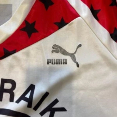 Vintage 80s Puma Football Jersey Stars Print Rare Size L-XL used
