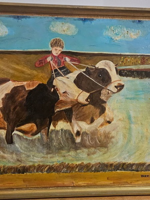The Boy With The Cows Painting 1997, like new