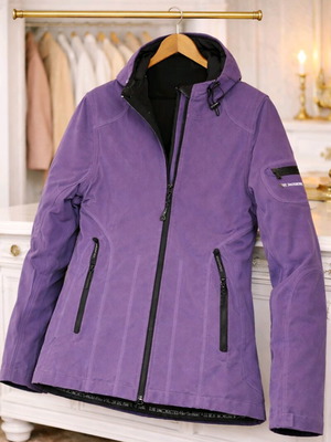 Дамско горнище Ilse Jacobsen Denmark Raincoat употребявано, лилаво, размер M