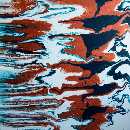 Abstract painting Rusty River new, handmade