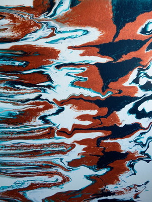 Abstract painting Rusty River new, handmade