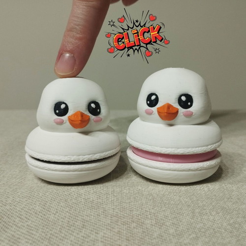 Macaron Duck Fidget Clicker 3D Printed Stress Relief Toy new