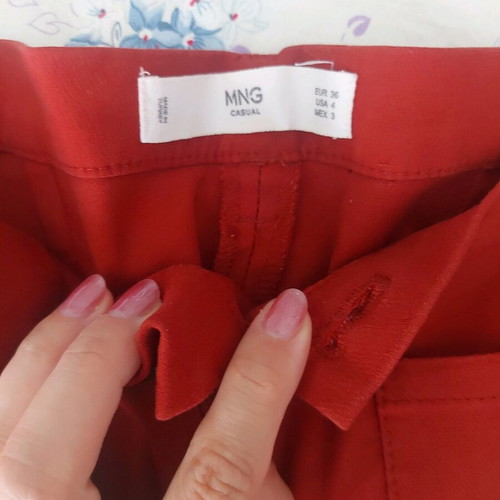 Mango pants like new, brick red with pockets, high waist