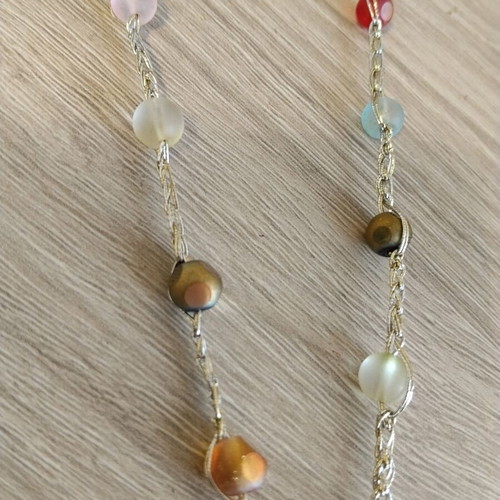 Handmade necklace woven with silver thread like new