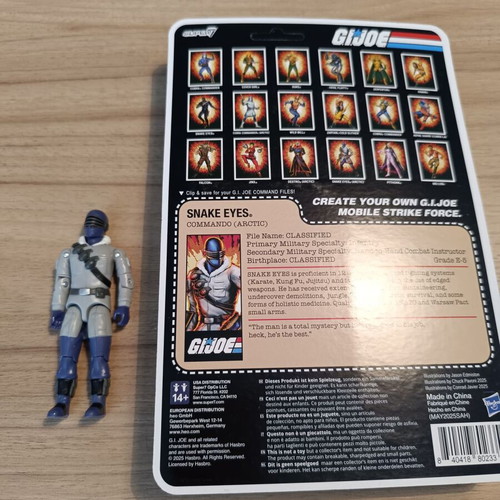 G.I. Joe Super7 ReAction+ Snake Eyes Arctic figure like new 3.75"