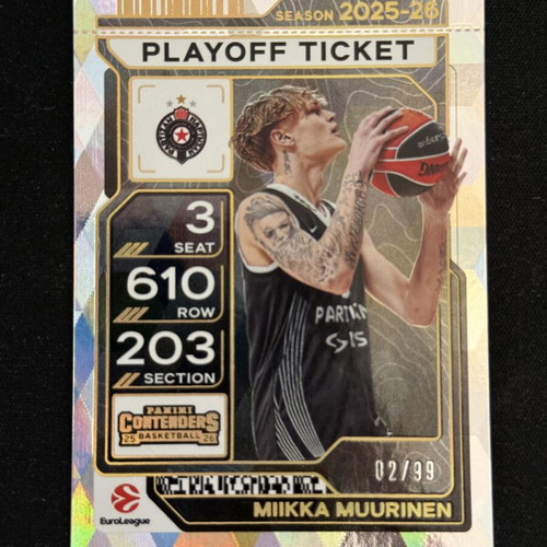 Panini Euroleague Contenders Miikka Muurinen Playoff Ticket card new