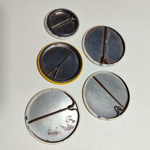 English Political Badges used, pack of 5 vintage 80s