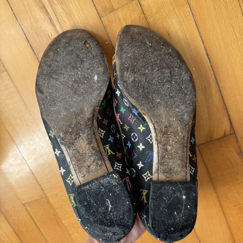 Louis Vuitton leather ballerinas used, size 36, multicolor