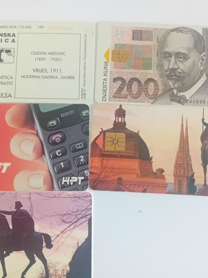 Τηλεκάρτες Κροατίας μεταχειρισμένες, σετ 5