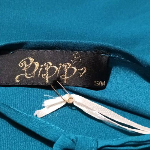 Bibibo blouse new, petrol color, with flounced sleeves, size M