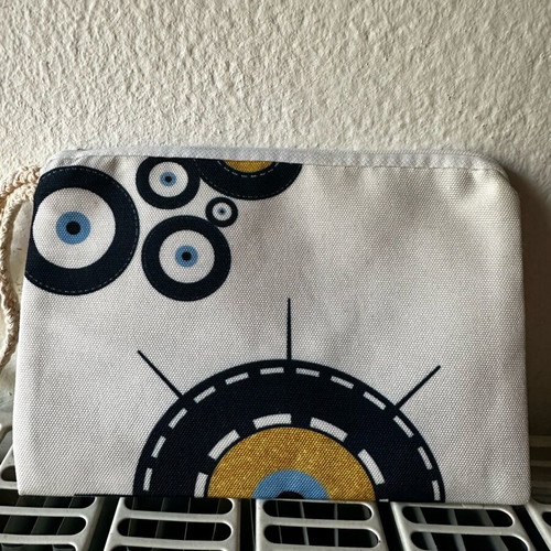 Wallet bag new, white and blue