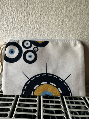 Wallet bag new, white and blue