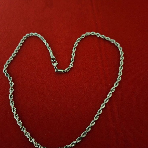 Twisted necklace chain new, silver, length 34cm