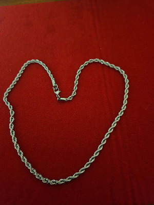 Twisted necklace chain new, silver, length 34cm