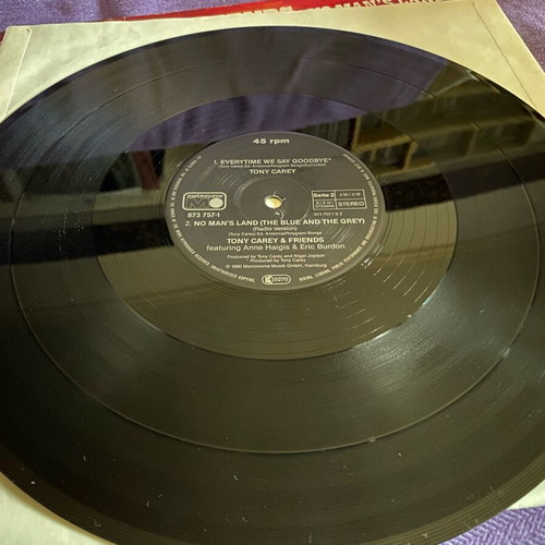 Tony Carey And Friends No Man’s Land 12” used single featuring Eric Burdon