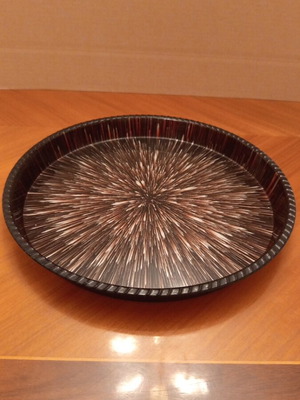 Vintage Lacquerware Serving Tray Mid Century Starburst Design