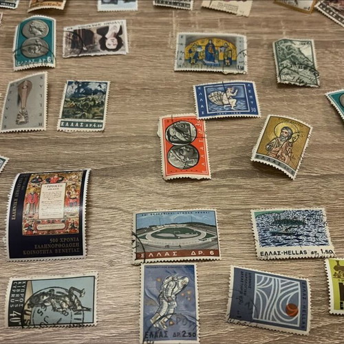 Retro Greek and Foreign Stamp Collection, like new, 1960s-1980s