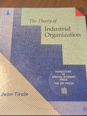 The Theory of Industrial Organization by Jean Tirole like new, English