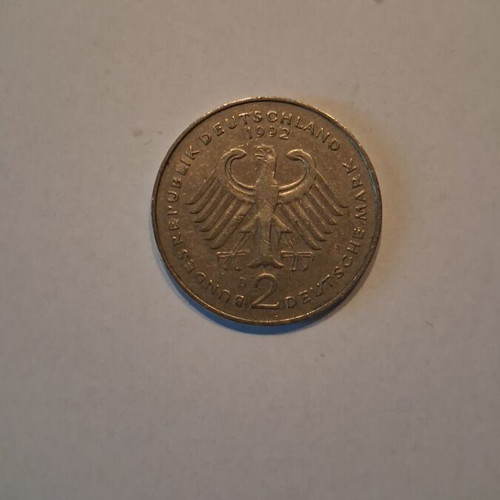 2 Deutsche Mark used, 1992