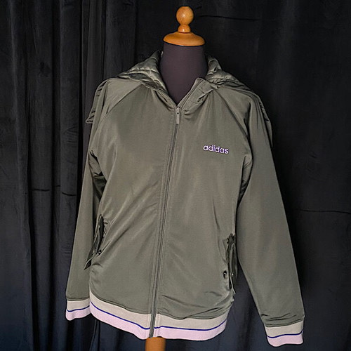 Adidas women's jacket used, olive color, size M