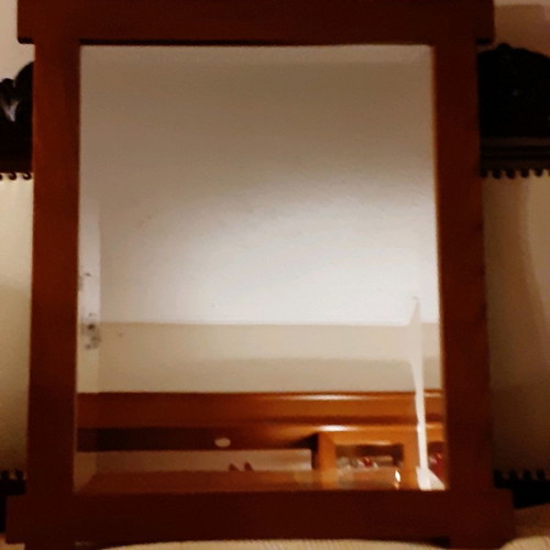 Mirror used 65x55cm bijouterie, solid walnut wood
