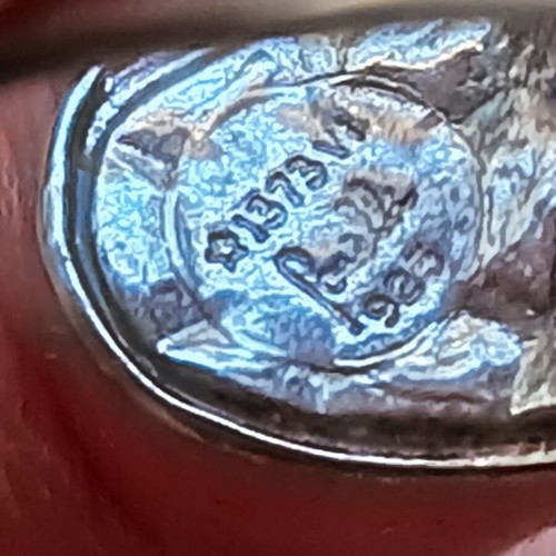 Ray-Ban hammered 925 silver ring with heart design