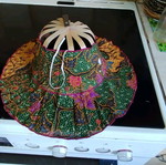 Batik Fan Hat like new