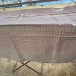 Linen tablecloth new with pink checkered pattern