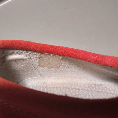 Bronx suede lace-up boots size 38 like new, red