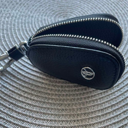 Leather car key case Toyota new, black and gray