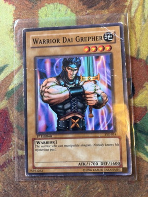 YuGiOh Warrior Dai Grepher card used, SYE-014
